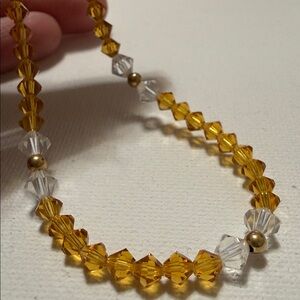 Elegant 14K Gold Crystal Beaded Bracelet ✨